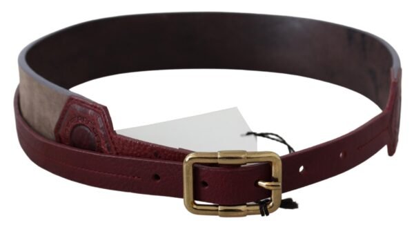 GF Ferre Elegant Brown Leather Belt with Gold Buckle - Image 3