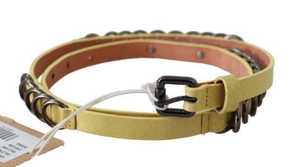 John Galliano Chic Yellow Leather Skinny Belt - Image 2