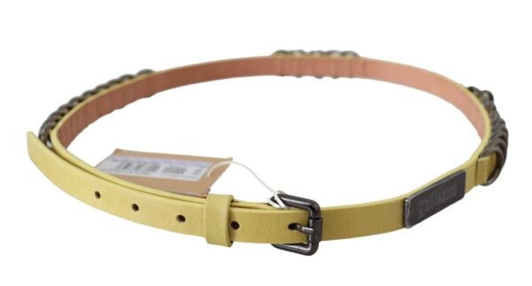 John Galliano Chic Yellow Leather Skinny Belt - Image 3
