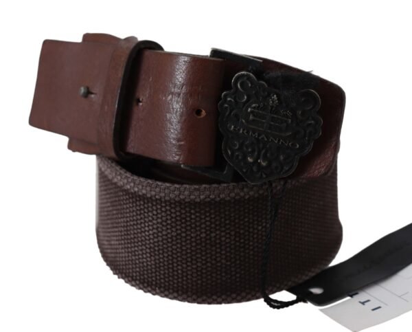 Ermanno Scervino Classic Dark Brown Leather Belt with Logo Buckle - Image 2