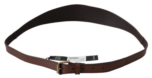 PLEIN SUD Elegant Rustic Gold-Tone Leather Belt - Image 2