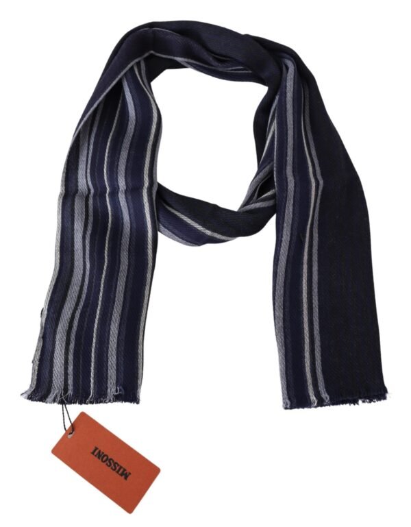 Missoni Chic Multicolor Wool Silk Striped Scarf - Image 3