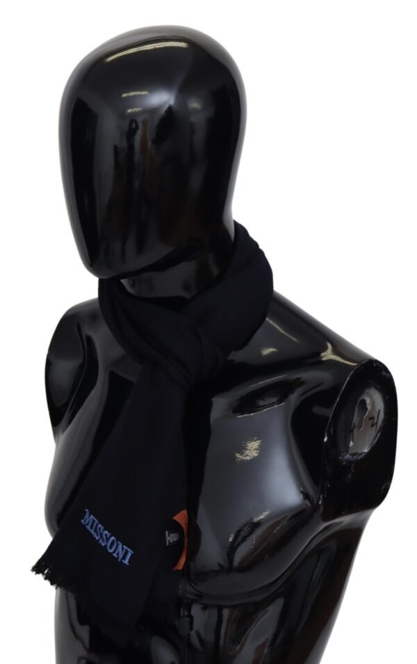 Missoni Elegant Black Wool Unisex Scarf - Image 2