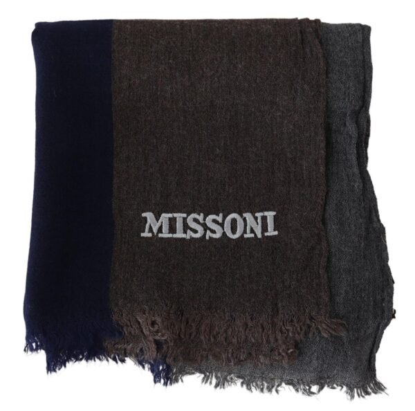 Missoni Elegant Multicolor Wool Scarf with Signature Embroidery - Image 5