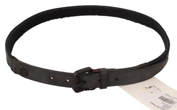 Ermanno Scervino Classic Black Leather Belt with Buckle Fastening - Image 2