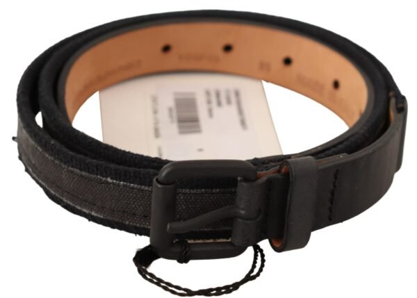 Ermanno Scervino Classic Black Leather Belt with Buckle Fastening - Image 3