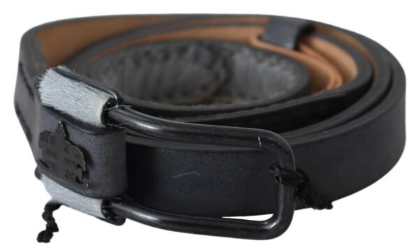 Ermanno Scervino Elegant Black Braided Leather Belt - Image 2