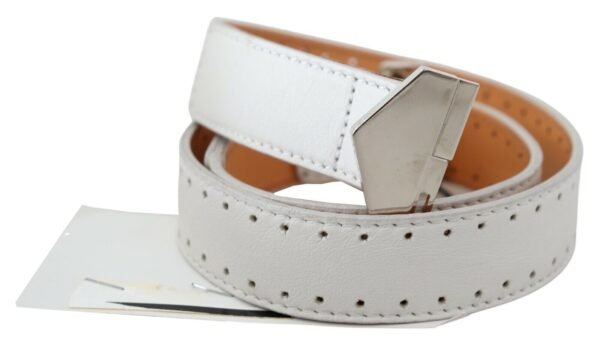 GF Ferre Elegant White Leather Fashion Belt - Image 2