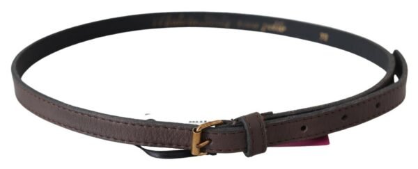 MILA SCHÖN Elegant Brown Leather Fashion Belt with Gold-Tone Buckle - Image 3