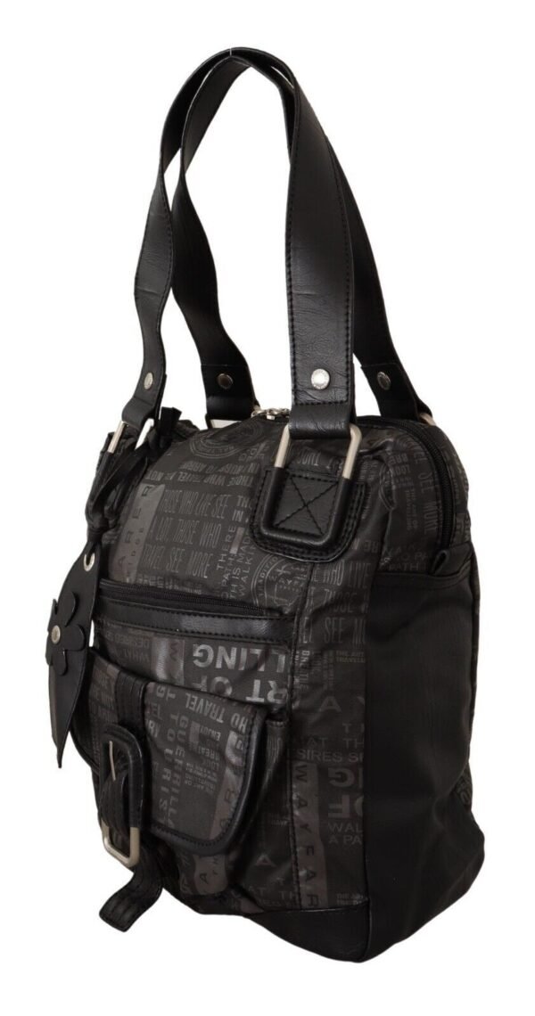 WAYFARER Chic Black and Gray Fabric Shoulder Handbag - Image 2