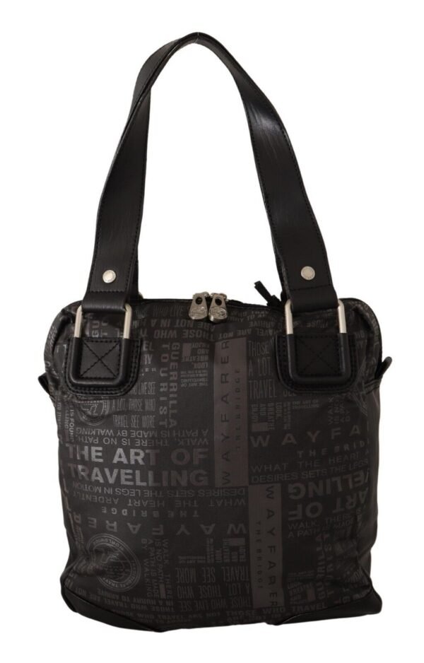 WAYFARER Chic Black and Gray Fabric Shoulder Handbag - Image 3