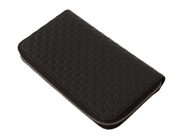Gucci Elegant Black Leather Zip-Around Wallet - Image 3