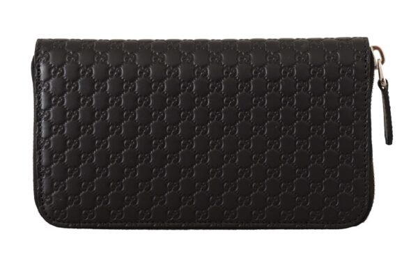 Gucci Elegant Black Leather Zip-Around Wallet - Image 5
