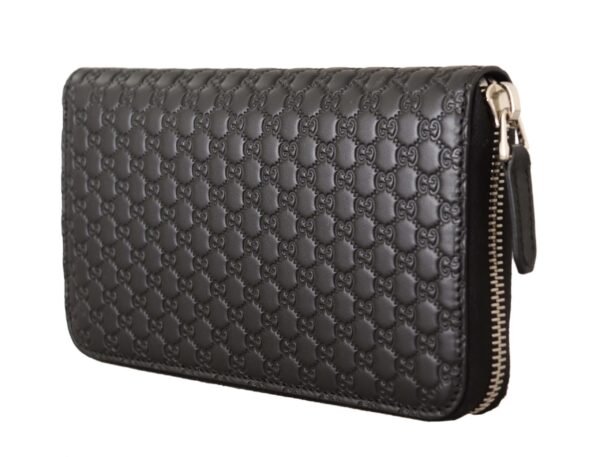 Gucci Elegant Black Leather Zip-Around Wallet - Image 6