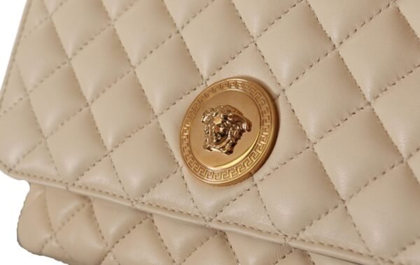 Versace Elegant White Nappa Leather Shoulder Bag - Image 4