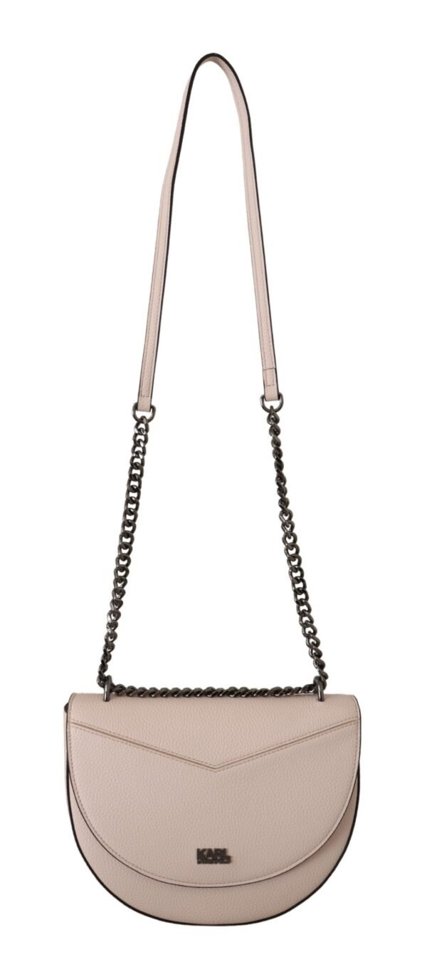 Karl Lagerfeld Elegant Mauve Light Pink Leather Shoulder Bag - Image 8