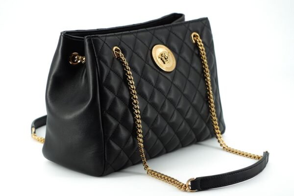 Versace Elegant Quilted Nappa Leather Tote Bag - Image 4