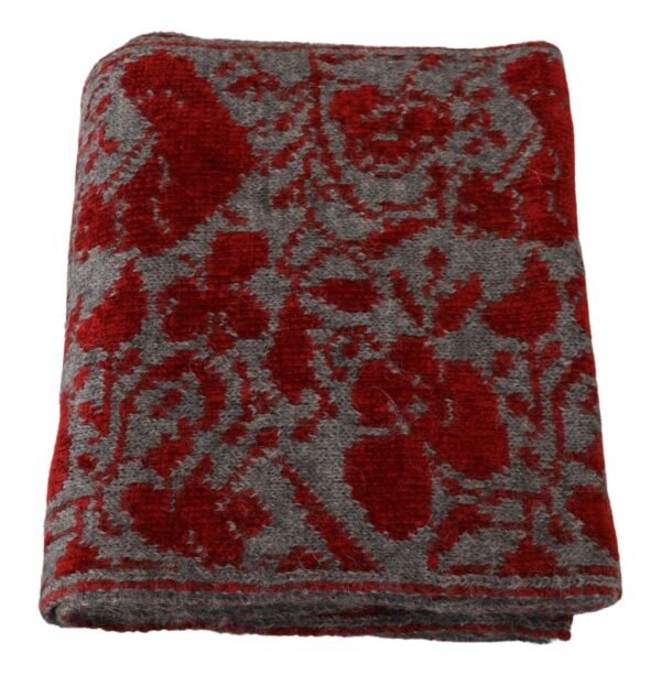 GF Ferre Chic Red and Grey Cotton Wrap Scarf - Image 4