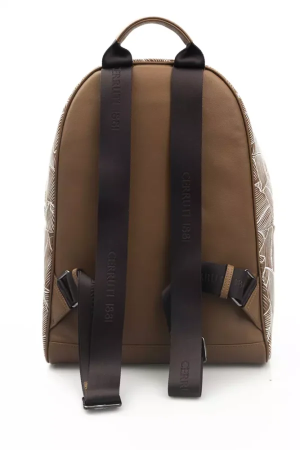 Cerruti 1881 Brown Leather Men Backpack - Image 3