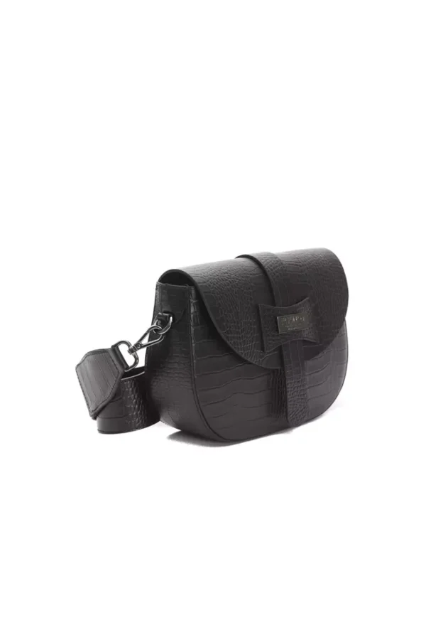 Pompei Donatella Black Leather Crossbody Bag for Women - Image 2