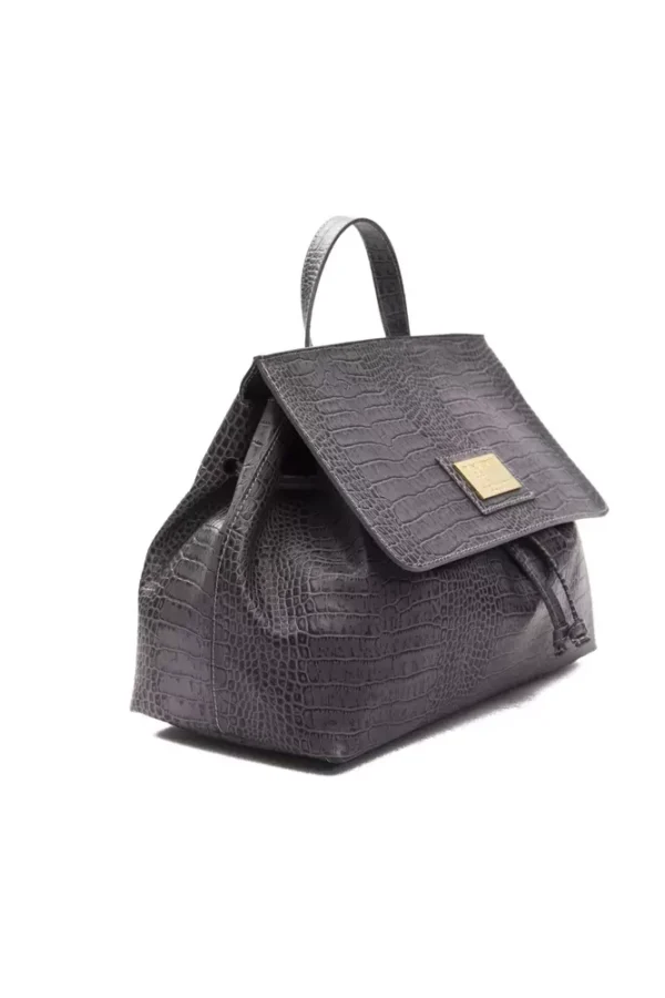 Pompei Donatella Gray Leather Women Top Handle Bag - Image 2
