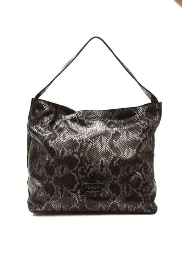 Pompei Donatella Gray Leather Shoulder Bag for Women