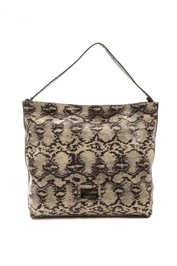 Pompei Donatella Gray Leather Shoulder Bag for Women