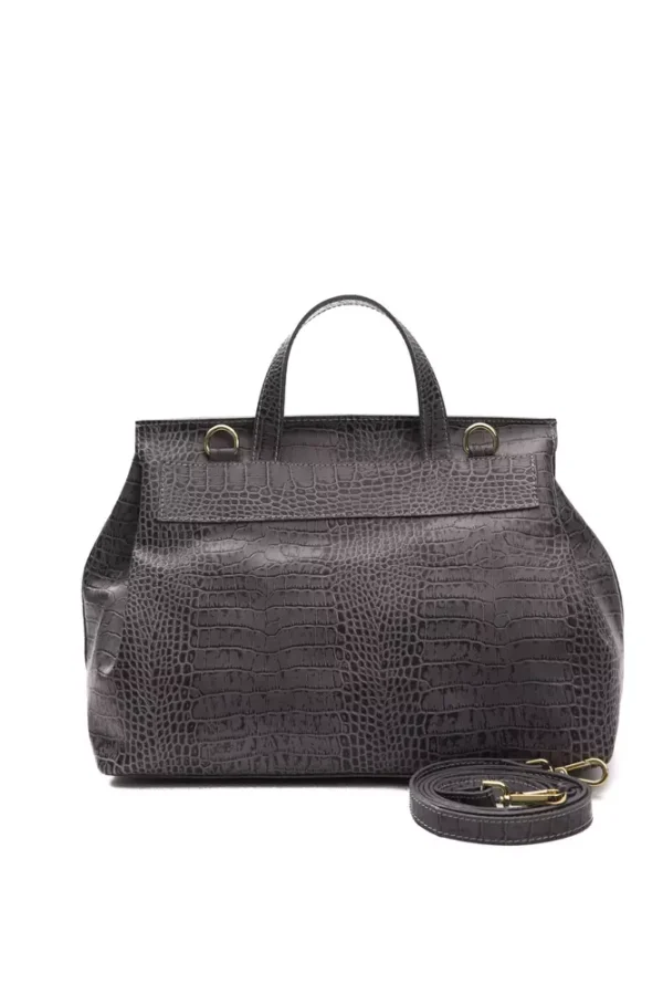 Pompei Donatella Gray Leather Women Top Handle Bag - Image 3