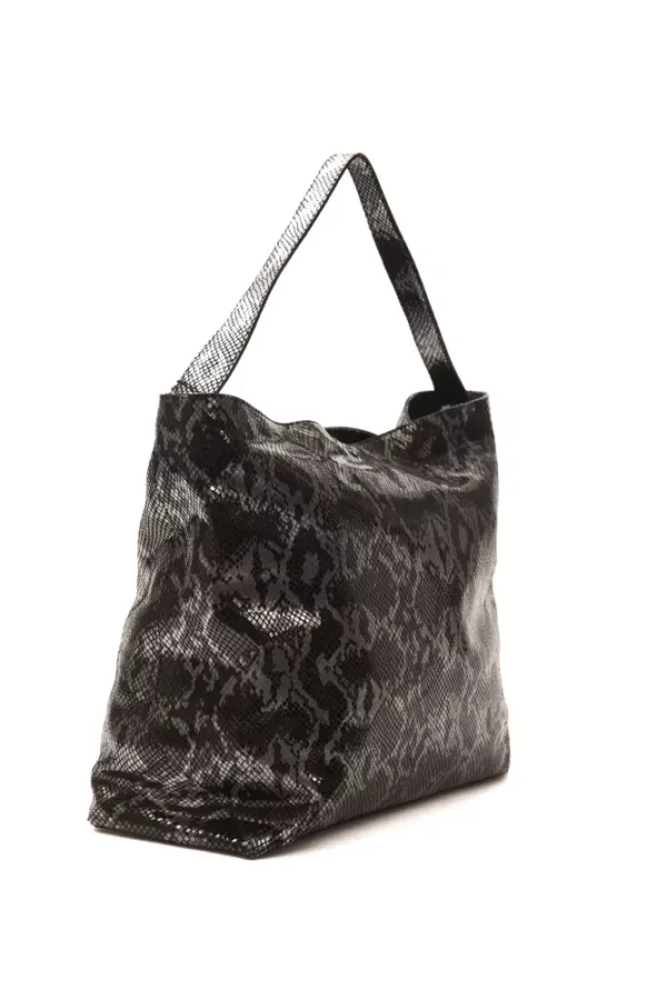 Pompei Donatella Gray Leather Shoulder Bag for Women - Image 2
