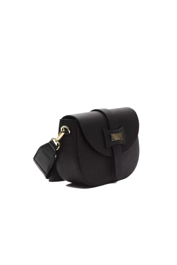 Pompei Donatella Black Leather Crossbody Bag - Image 2