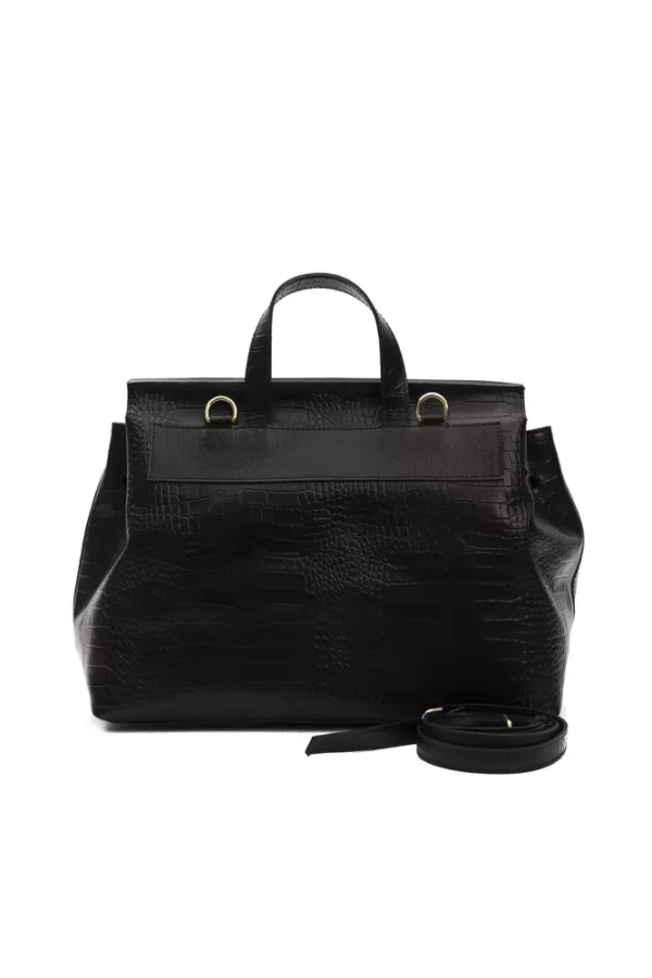 Pompei Donatella Black Leather Women Top Handle Bag - Image 3