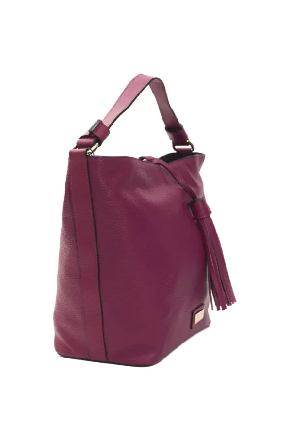 Pompei Donatella Burgundy Leather Shoulder Bag for Women - Image 2