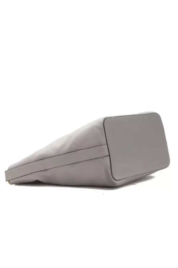 Pompei Donatella Gray Leather Shoulder Bag for Women - Image 4