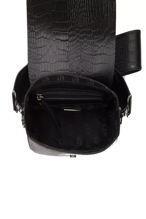 Pompei Donatella Black Leather Crossbody Bag for Women - Image 5