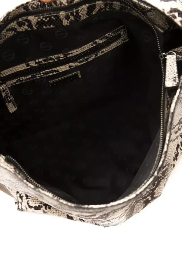 Pompei Donatella Gray Leather Shoulder Bag for Women - Image 5