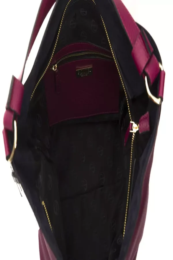 Pompei Donatella Burgundy Leather Shoulder Bag for Women - Image 5