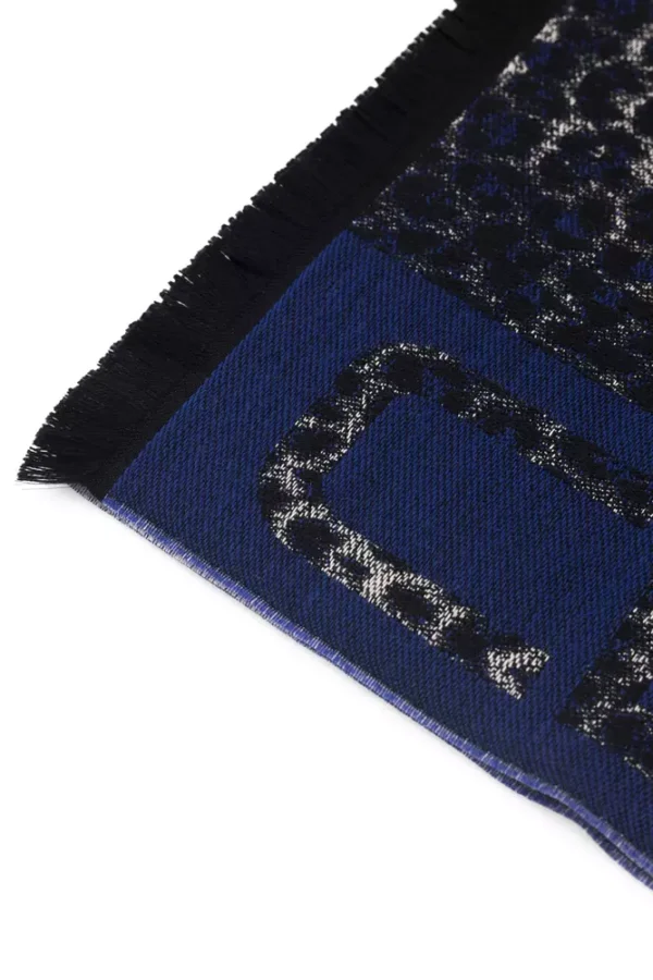 Cavalli Class Blue Wool Men Scarf - Image 2