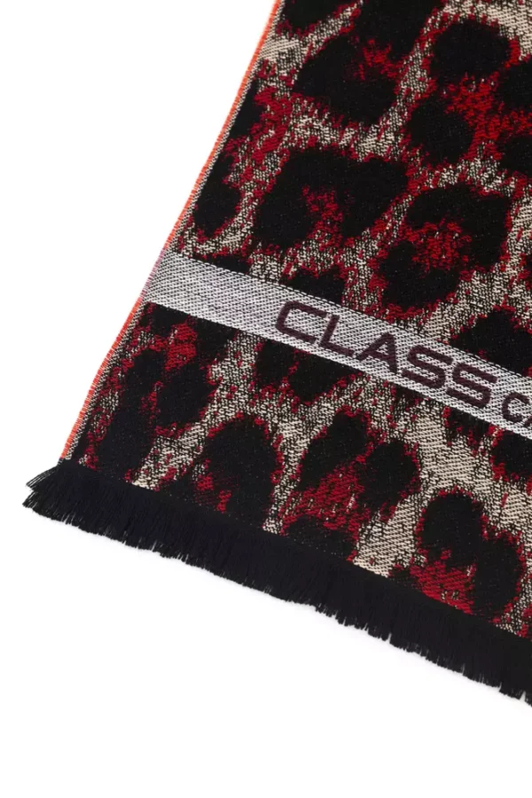 Cavalli Class Burgundy Wool Men Scarf - Image 2