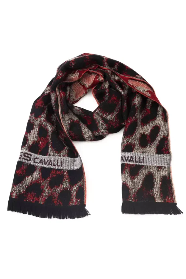 Cavalli Class Burgundy Wool Men Scarf - Image 3