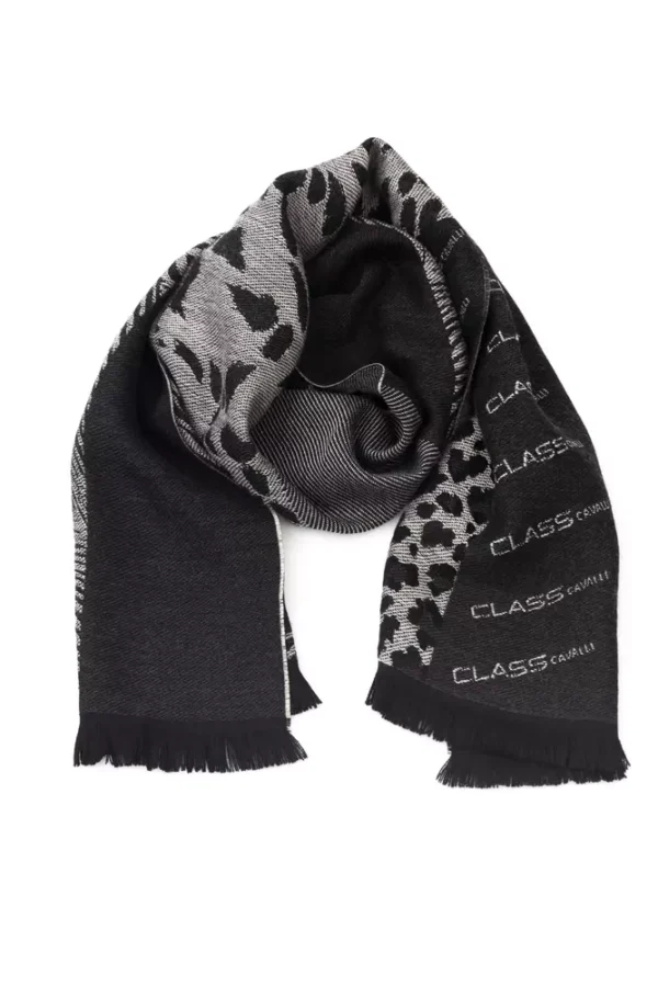 Cavalli Class Black Wool Men Scarf - Image 3