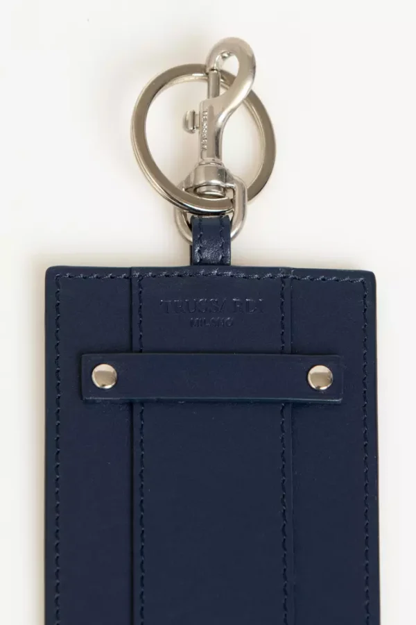 Trussardi Blue Leather Men Keychain - Image 2