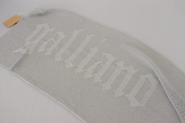 John Galliano Elegant Gray Knitted Designer Scarf - Image 3