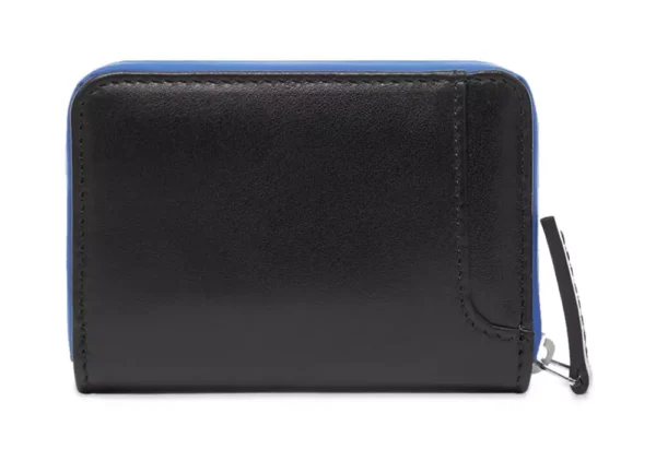 Marcelo Burlon Sleek Black Leather Card Holder with Blue Accents - Image 2
