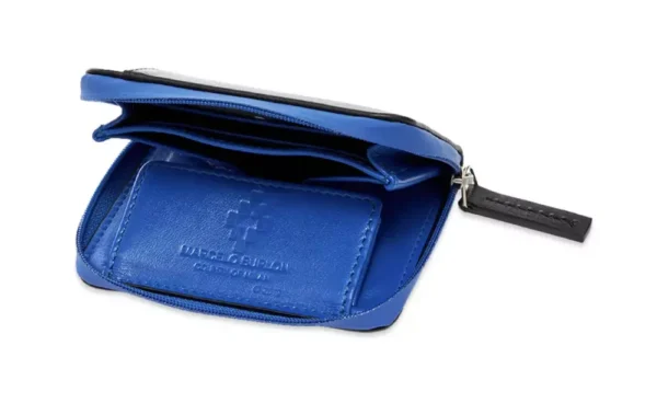 Marcelo Burlon Sleek Black Leather Card Holder with Blue Accents - Image 3