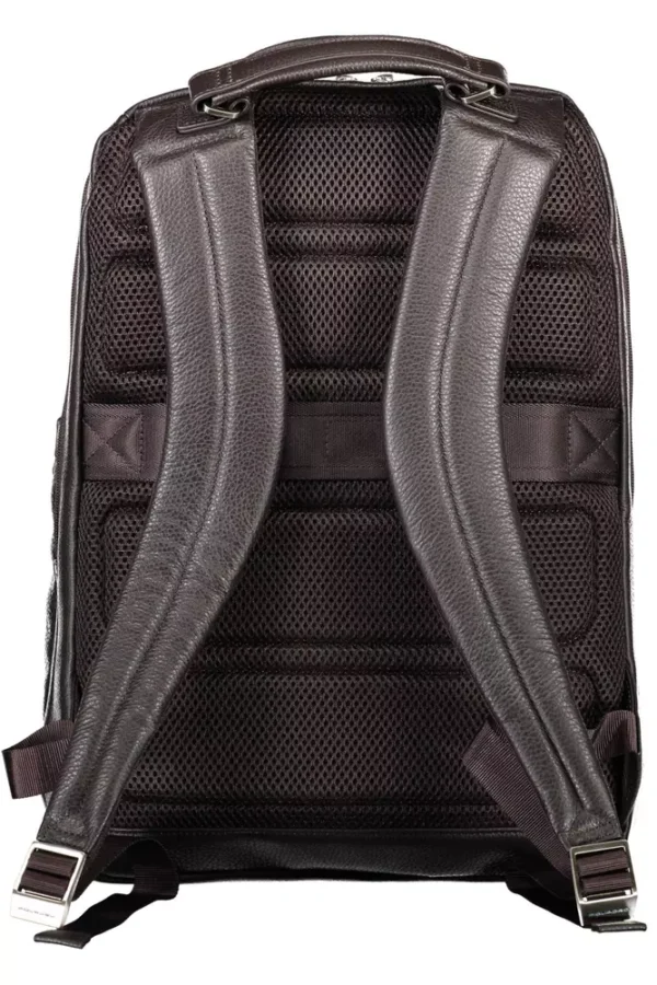 Piquadro Brown Leather Men Backpack - Image 2