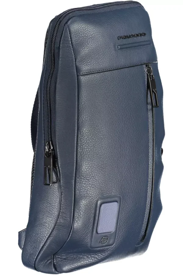 Piquadro Blue Leather Men Shoulder Bag - Image 3