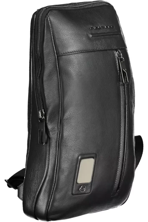Piquadro Black Leather Men Shoulder Bag - Image 3