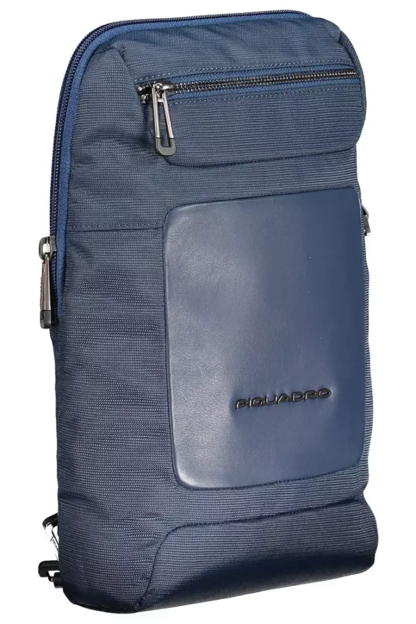 Piquadro Blue Recycled Men Shoulder Bag - Image 3