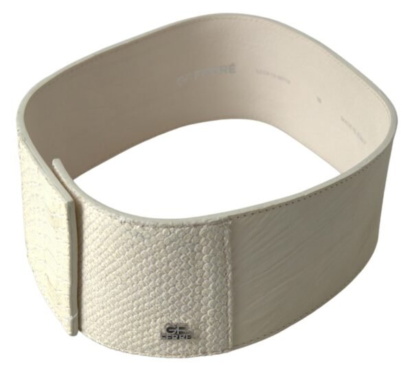 GF Ferre Chic Off White Snap Button Fashion Belt - Image 2
