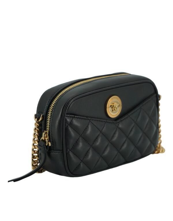 Versace Elegant Small Black Leather Crossbody Bag - Image 3